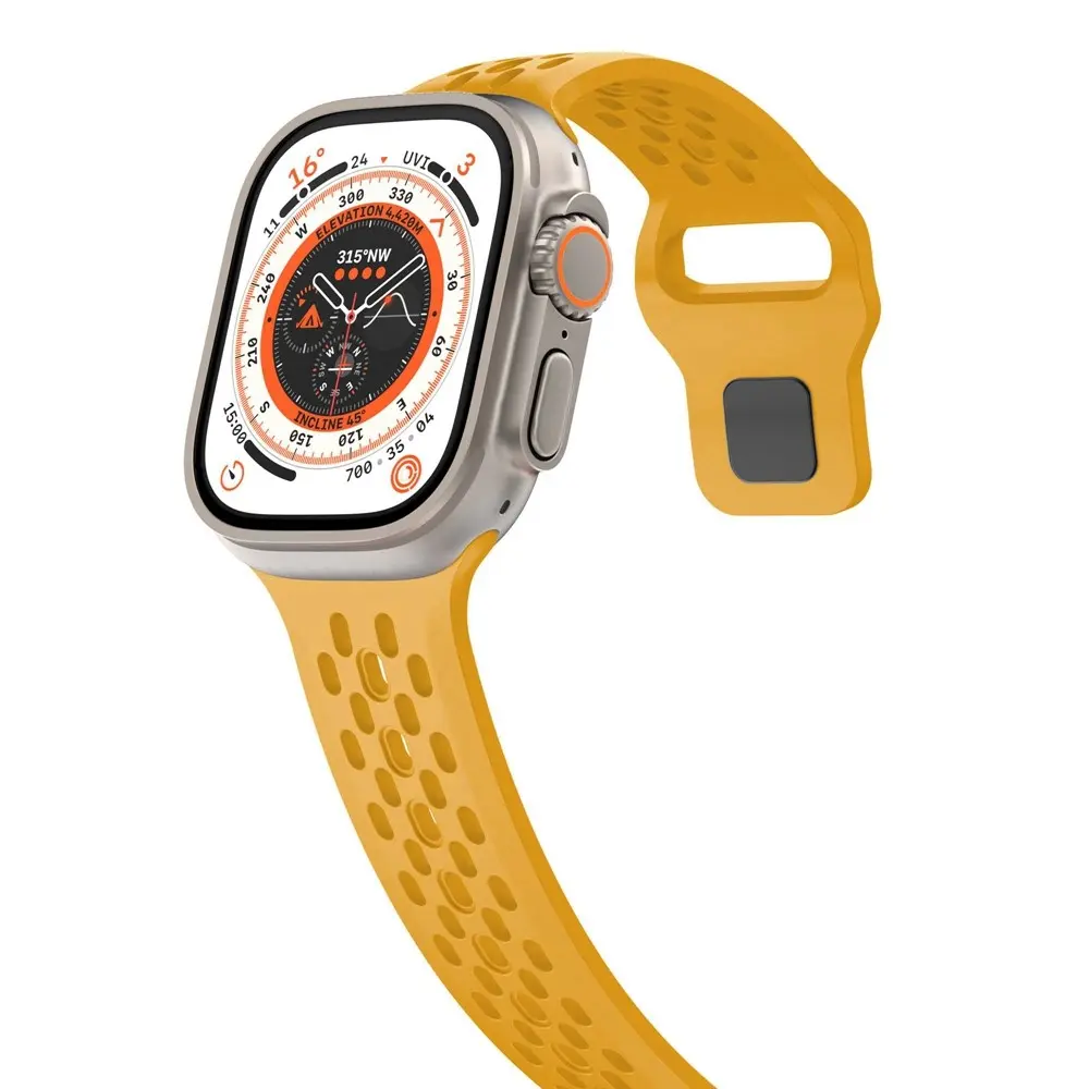 Silikonarmband Sport Apple Watch Series 4-6 44mm Gul