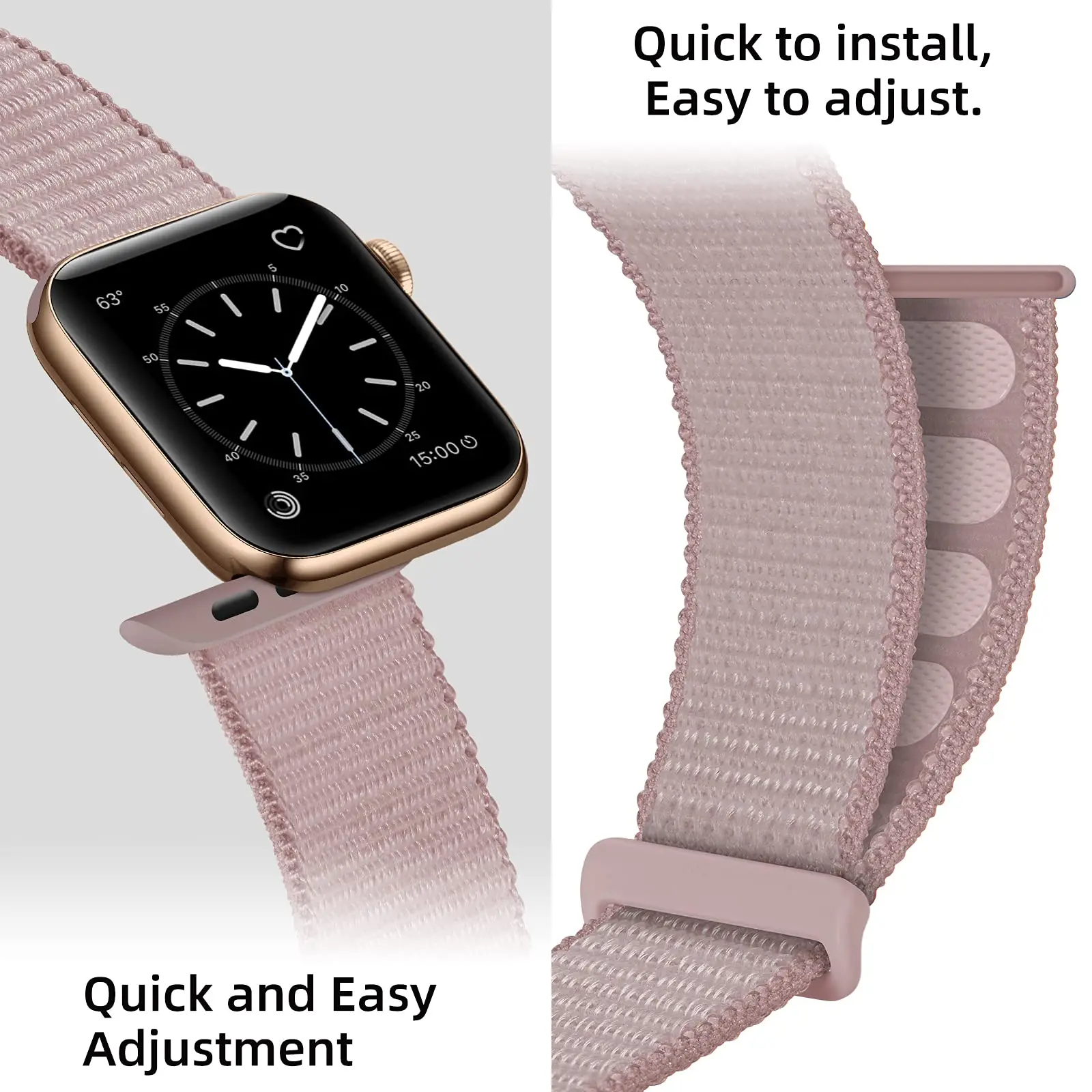 Nylonarmband Apple Watch Series 12 43mm Rosa