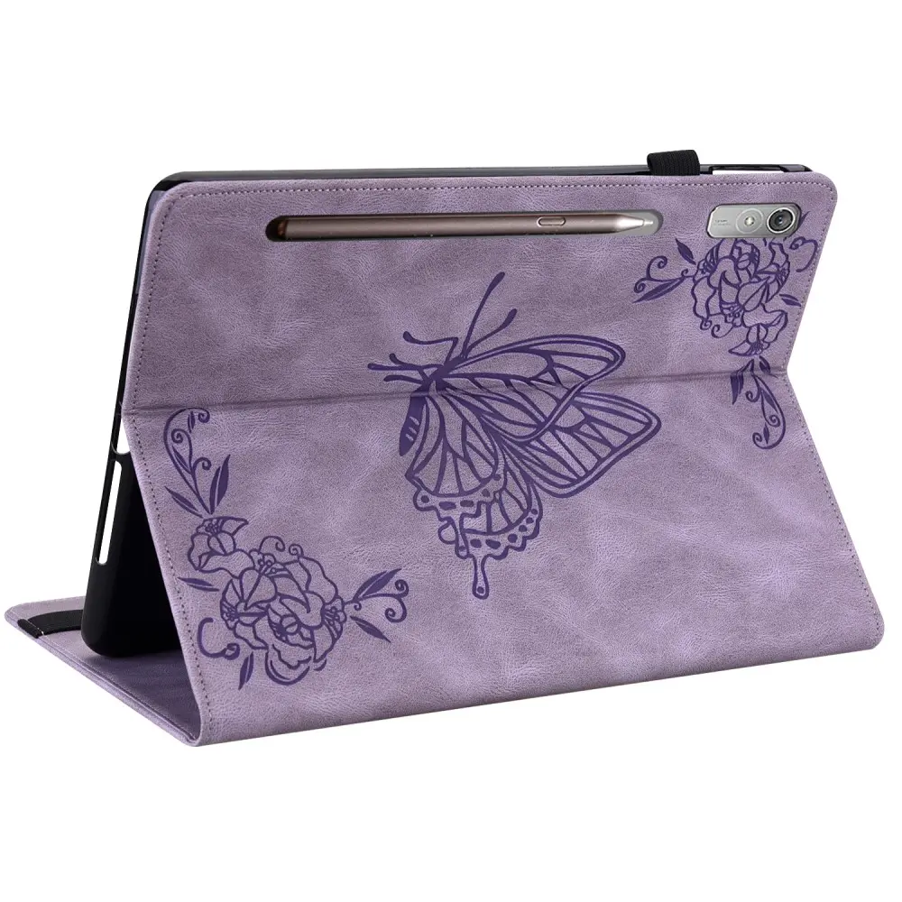 Läderfodral Fjärilar  Lenovo Tab P12 Lila