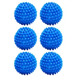 6-pak vaskebolde til vaskemaskine og tørretumbler, blå