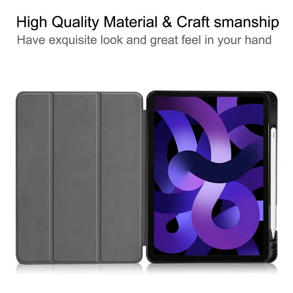 Apple iPad Air 11 7th Gen (2025) Fodral Tri-fold med Pencil-hållare Svart