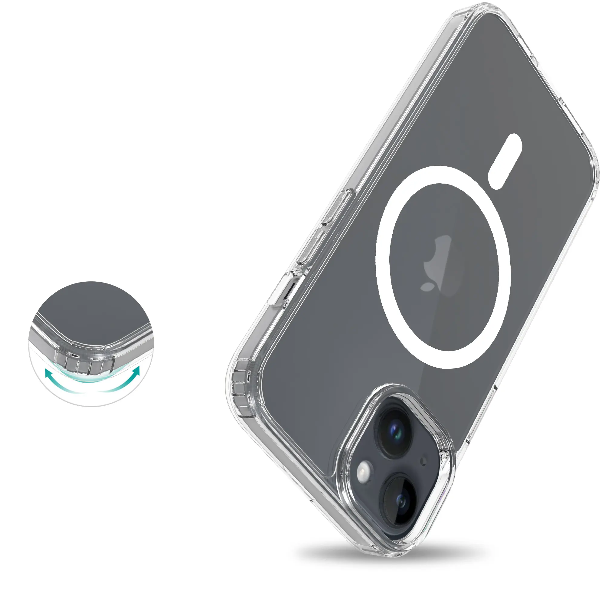 Hybridskal MagSafe iPhone 13 Genomskinlig