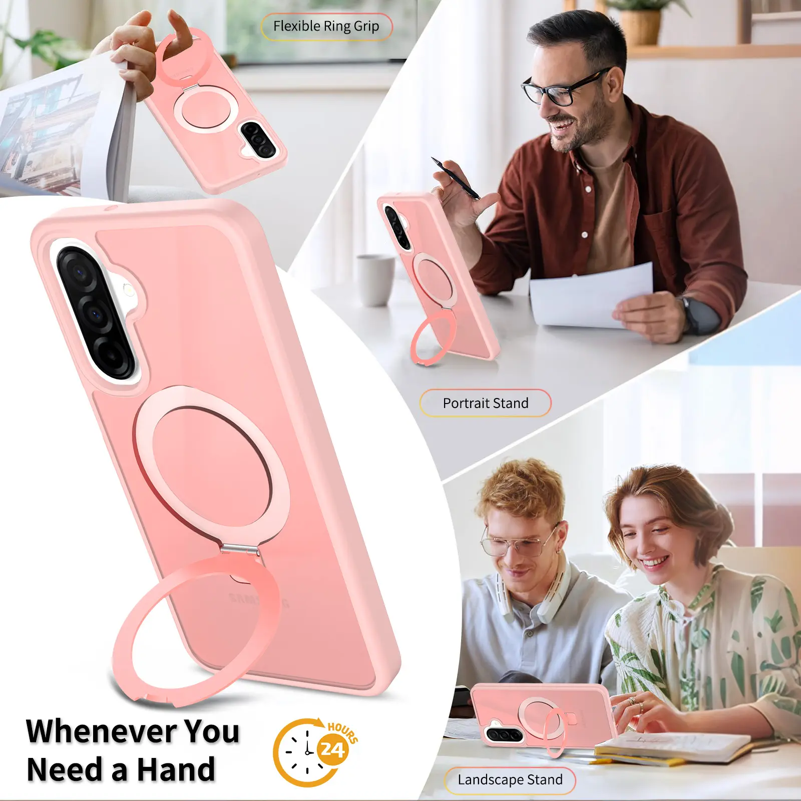 Hybridskal Magnetic Ring Samsung Galaxy A26 Rosa