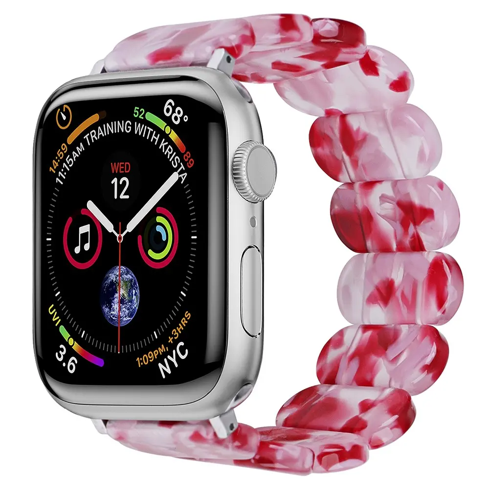 Elastiskt Resinarmband Apple Watch Series 10 42mm rosa mix