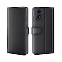 Ægte Læderetui Motorola Moto G24 Power Sort
