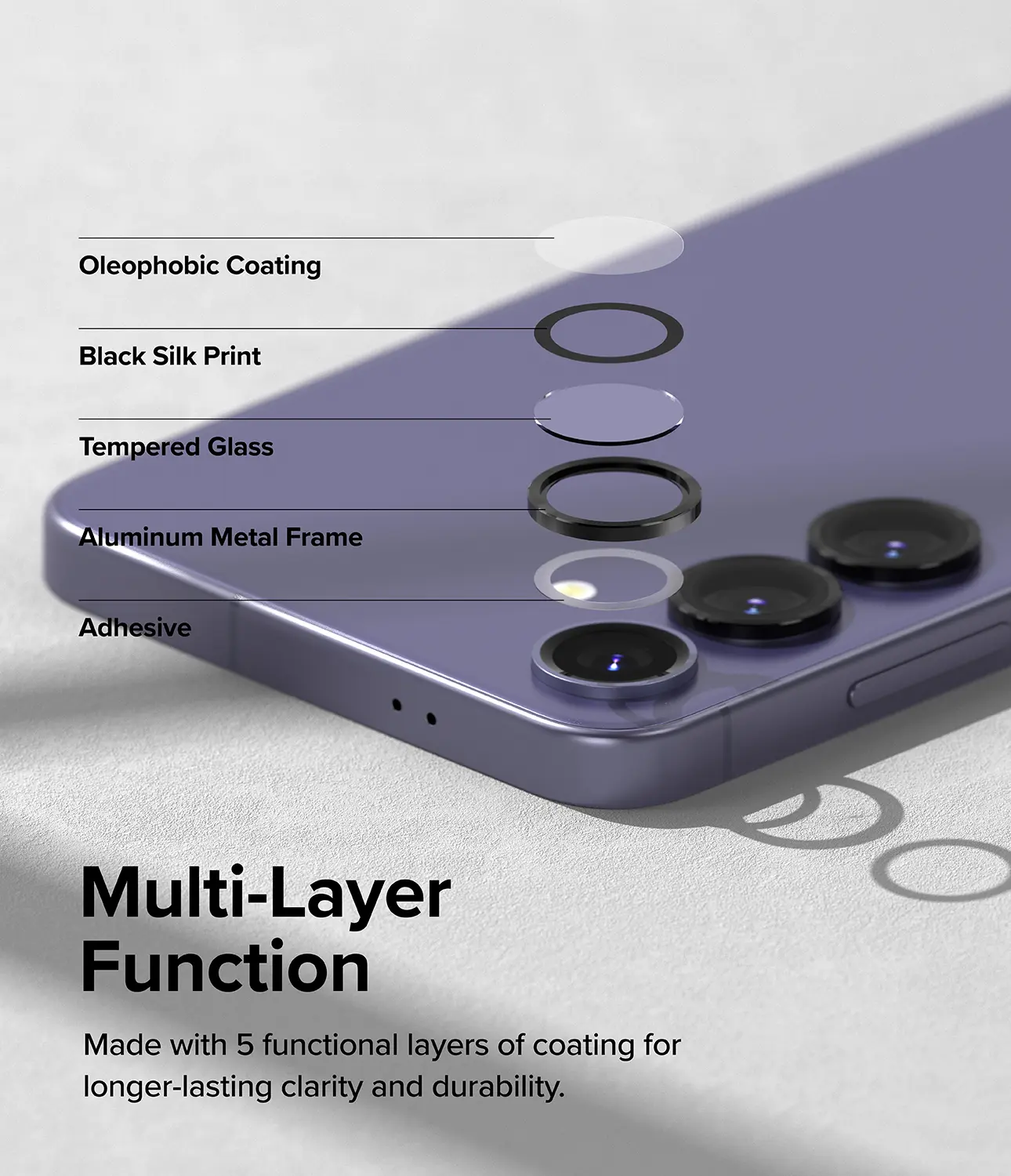 Camera Lens Frame Glass Samsung Galaxy S24 Plus Svart