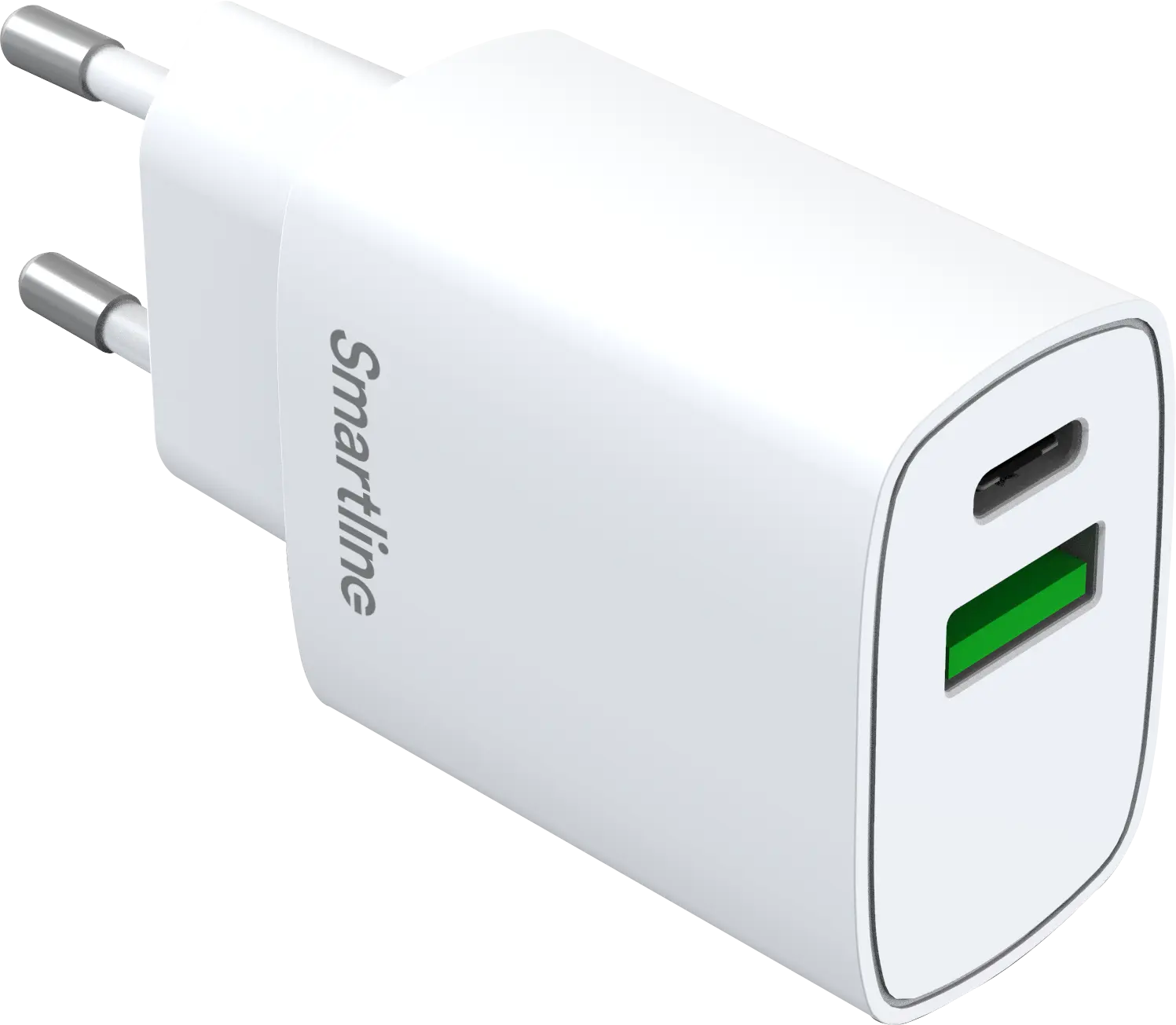 Dual PD Wall Charger 20W USB-C + A hvid