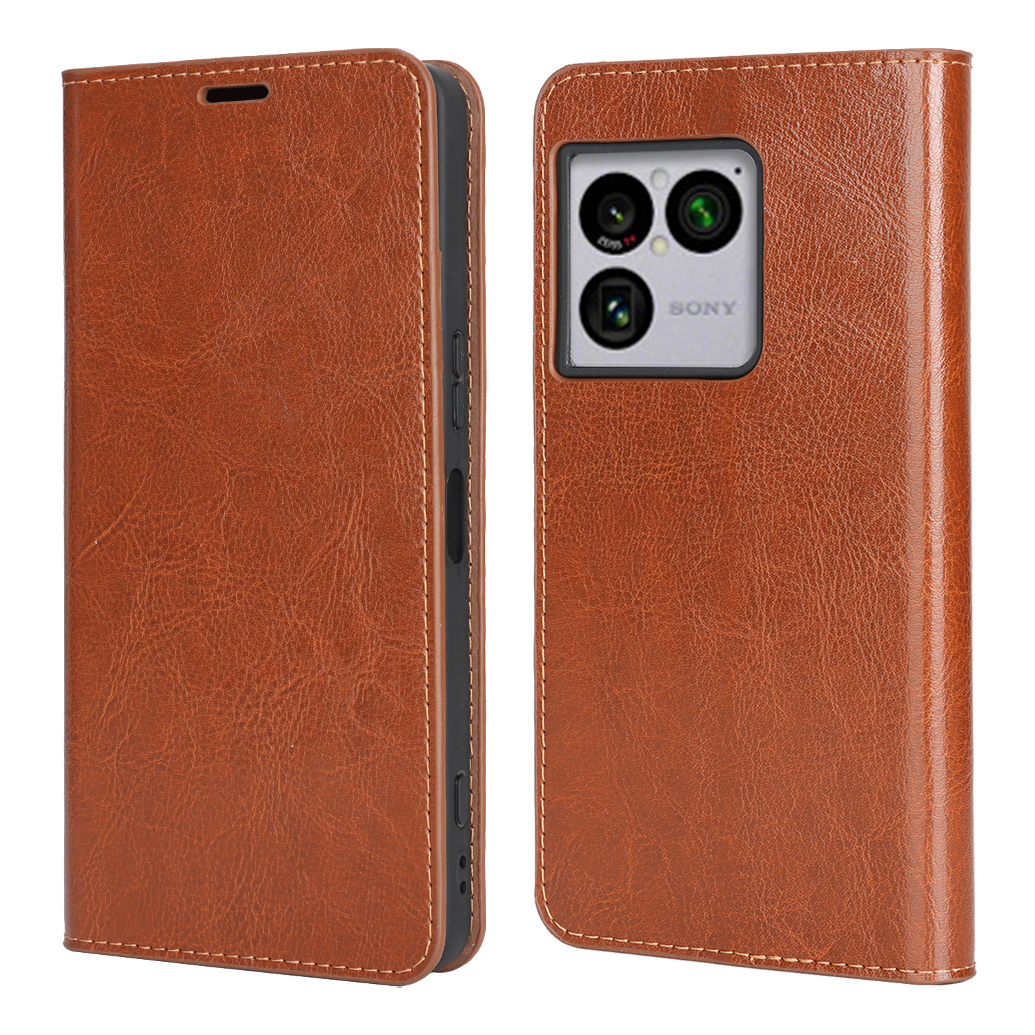 Mobilfodral Äkta Läder Sony Xperia 1 VIII Brun