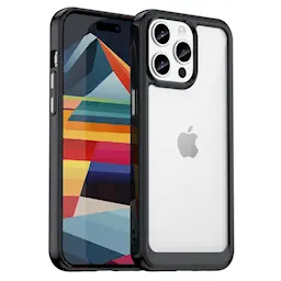 iPhone 15 Pro Max Crystal Hybrid-suojakuori, Musta