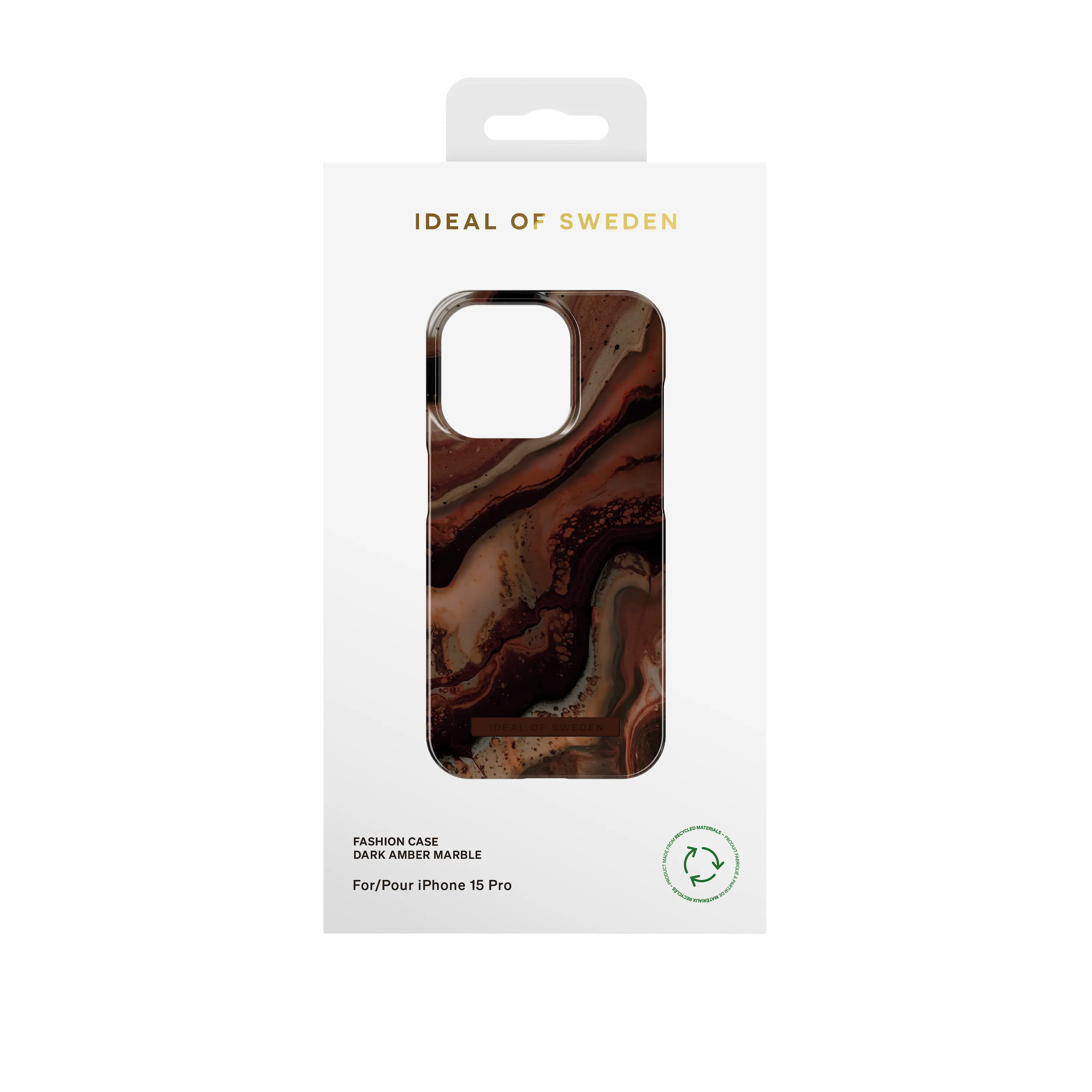 Fashion Case iPhone 15 Pro Dark Amber Marble