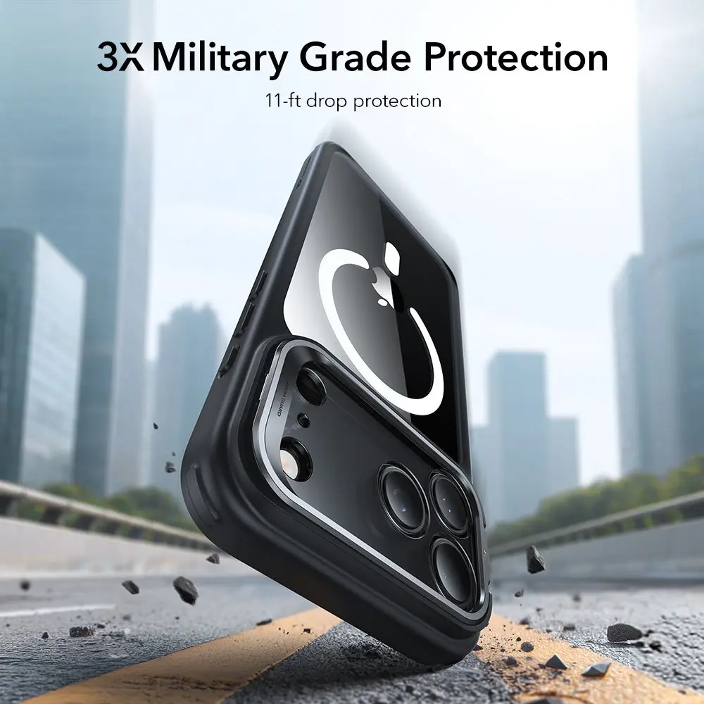 Classic Kickstand HaloLock MagSafe iPhone 17 Pro Svart/transparent