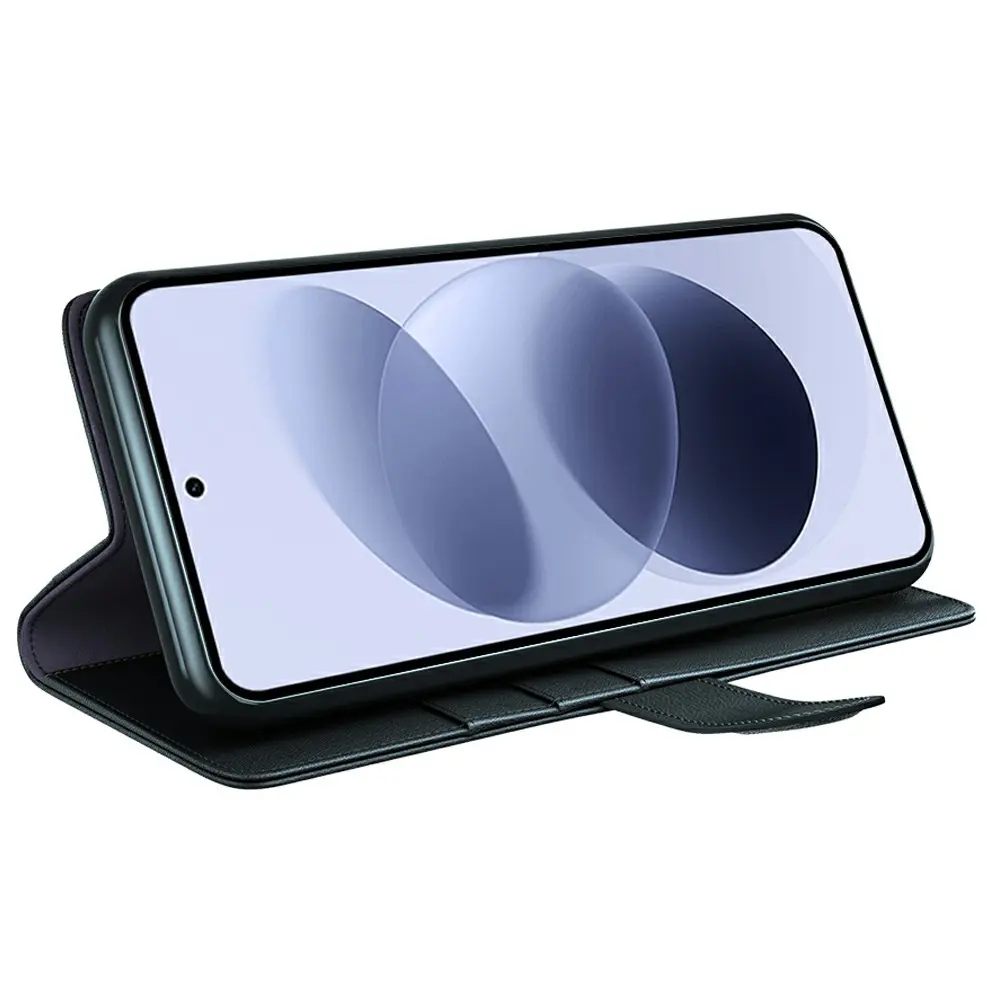 Äkta Läderfodral Xiaomi Redmi Note 17 5G Svart