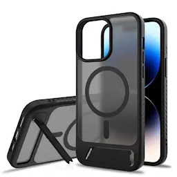 iPhone 14 Pro Max Magnetisk hybridcover med indbygget stativ , Sort