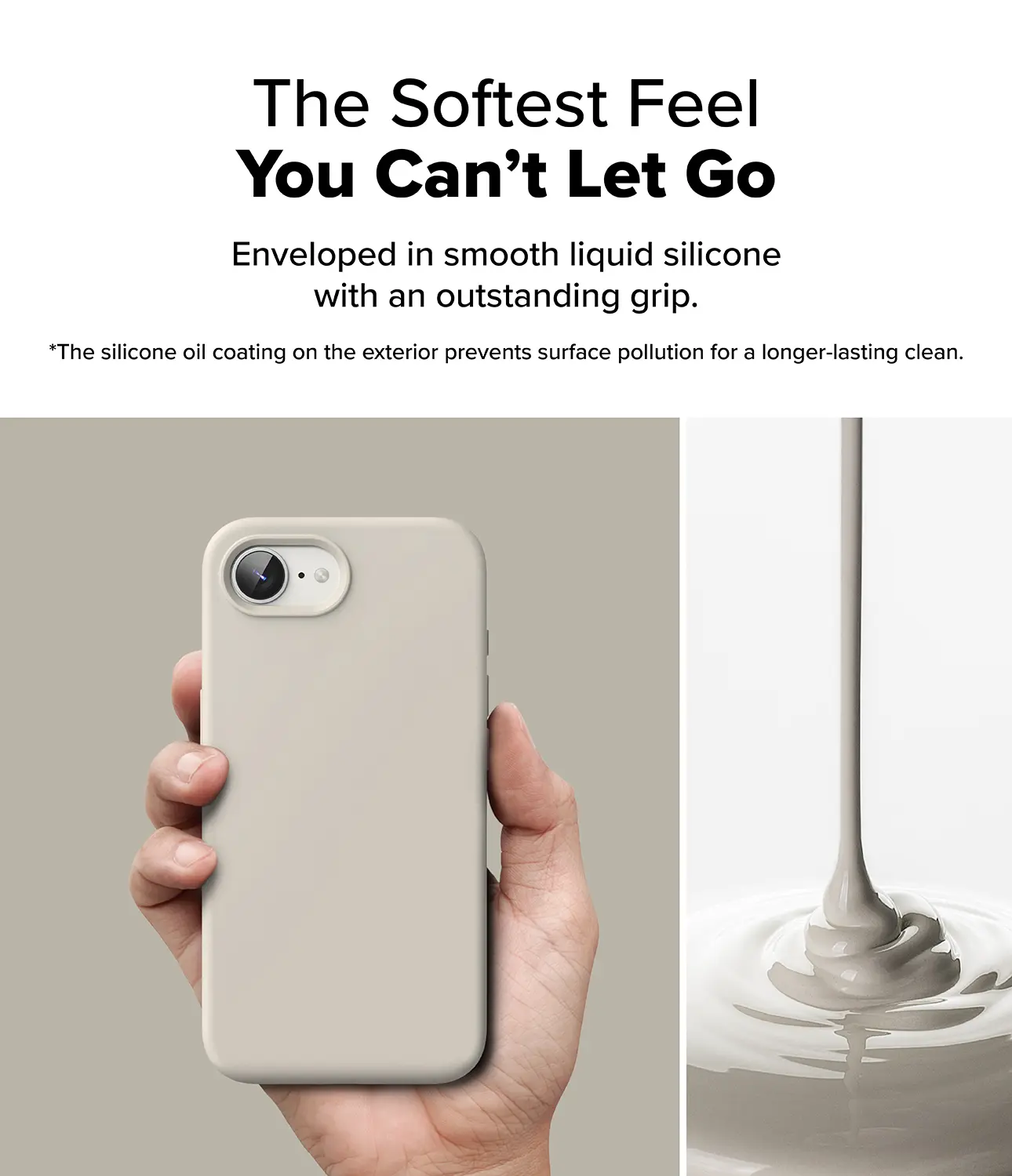 Silicone Magnetic Case iPhone 17e Stone