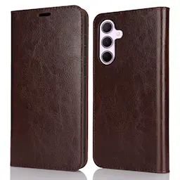 Mobiltaske Ægte Læder Samsung Galaxy A56 Mørkebrun