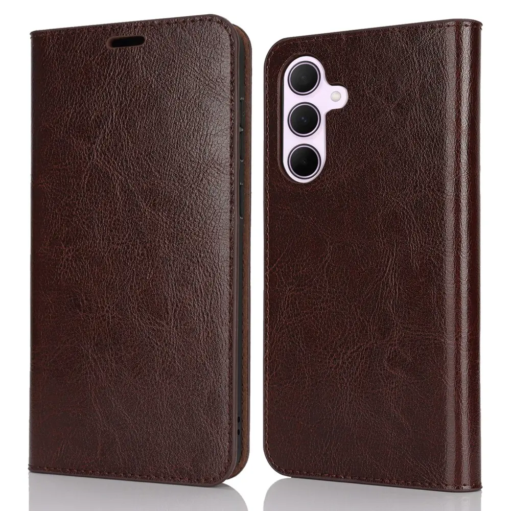 Mobiltaske Ægte Læder Samsung Galaxy A56 Mørkebrun