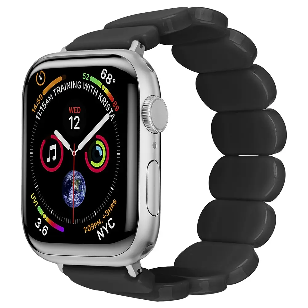 Elastiskt Resinarmband Apple Watch Series 12 43mm svart