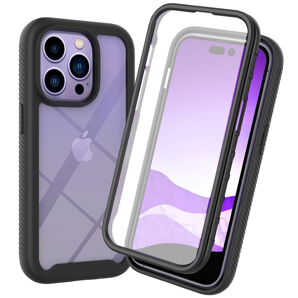 Full Protection Case iPhone 14 Pro Svart - Heldekkende deksel med skjermbeskyttelse