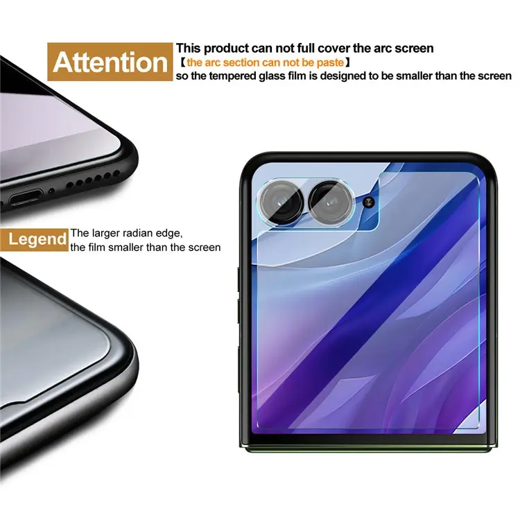 Härdat Glas Linsskydd + Ytterskärmskydd Motorola Razr 50 Ultra Genomskinlig