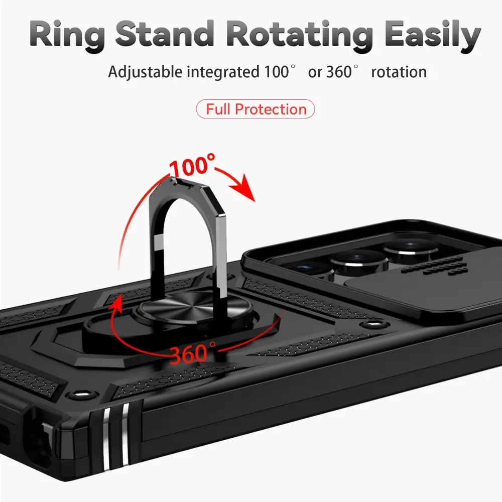 Hybridskal Ring + Kameraskydd Samsung Galaxy S23 Ultra Svart