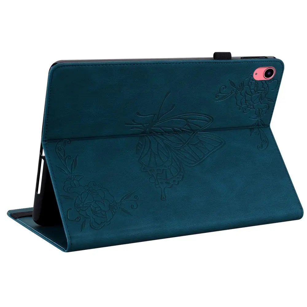 Läderfodral Fjärilar Apple iPad 11 11th Gen (2025) Blå