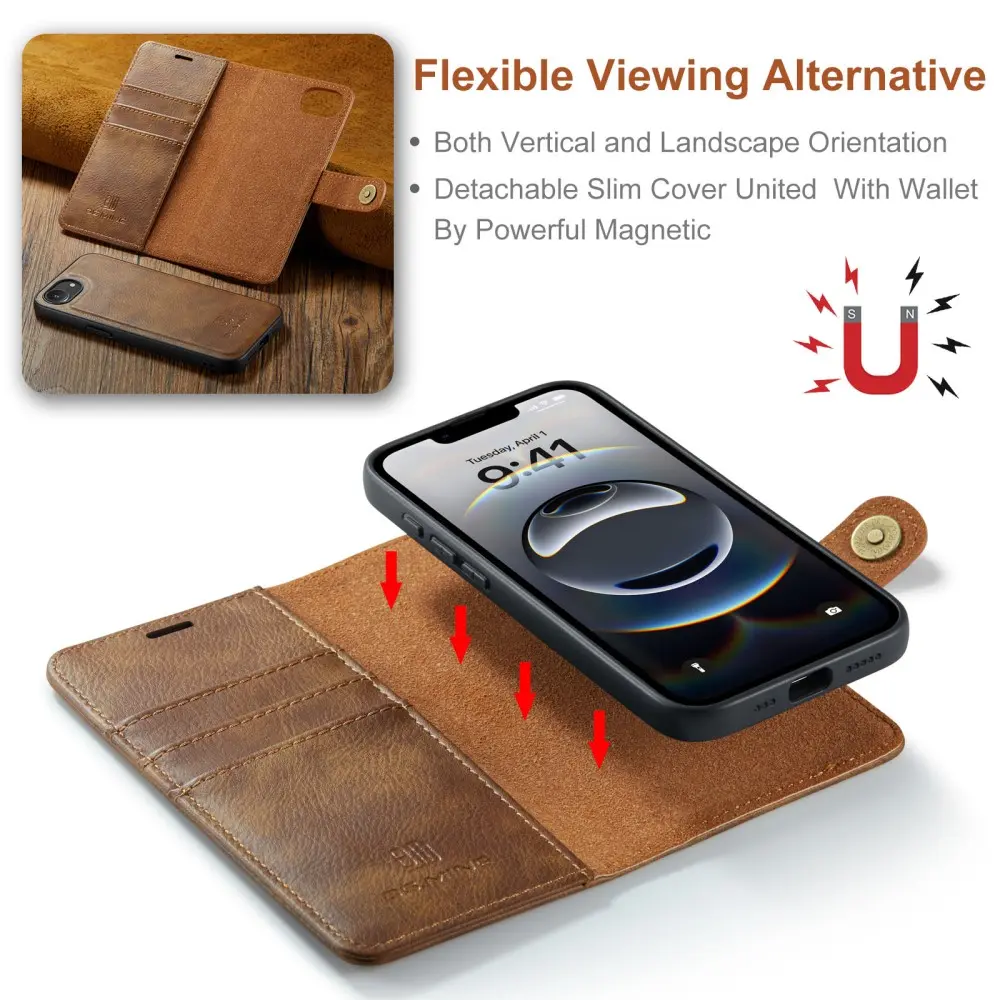Magnet Wallet iPhone 17e Cognac
