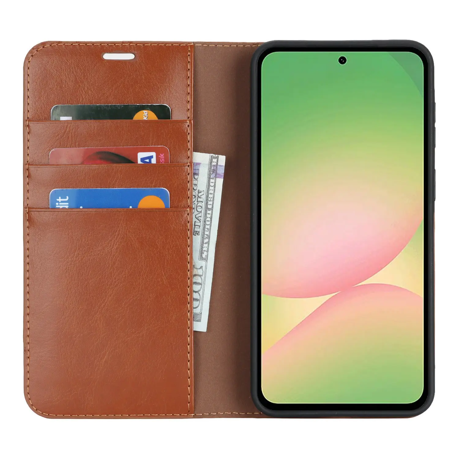Mobilfodral Äkta Läder Samsung Galaxy A57 Brun