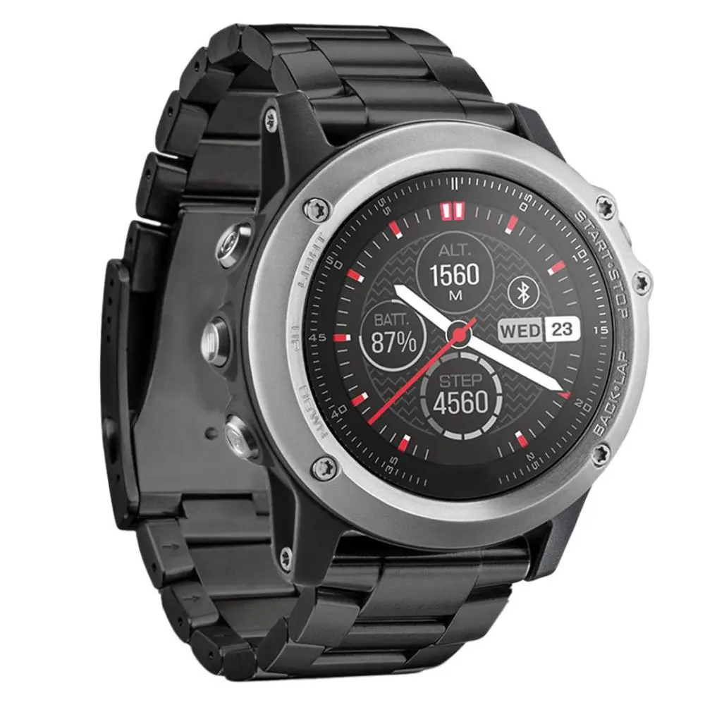 Metalarmbånd Garmin Fenix 3 HR/Fenix 3 Sort