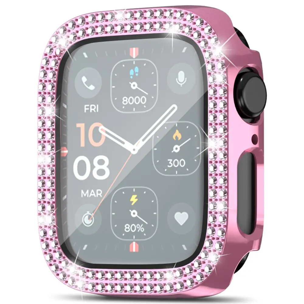 Full Cover Case Rhinestone Apple Watch SE 3 40mm Rosa