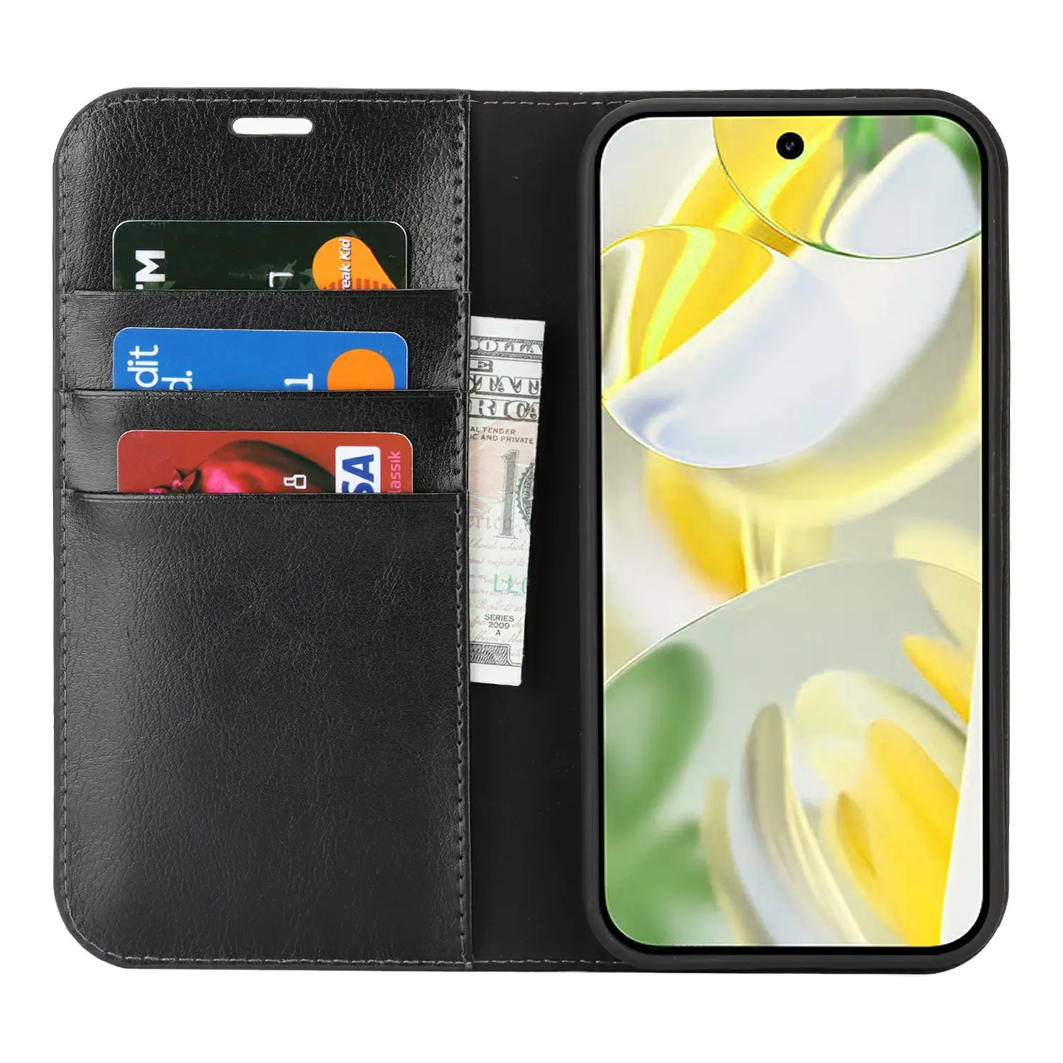 Mobilfodral Äkta Läder Google Pixel 10 Pro XL Svart