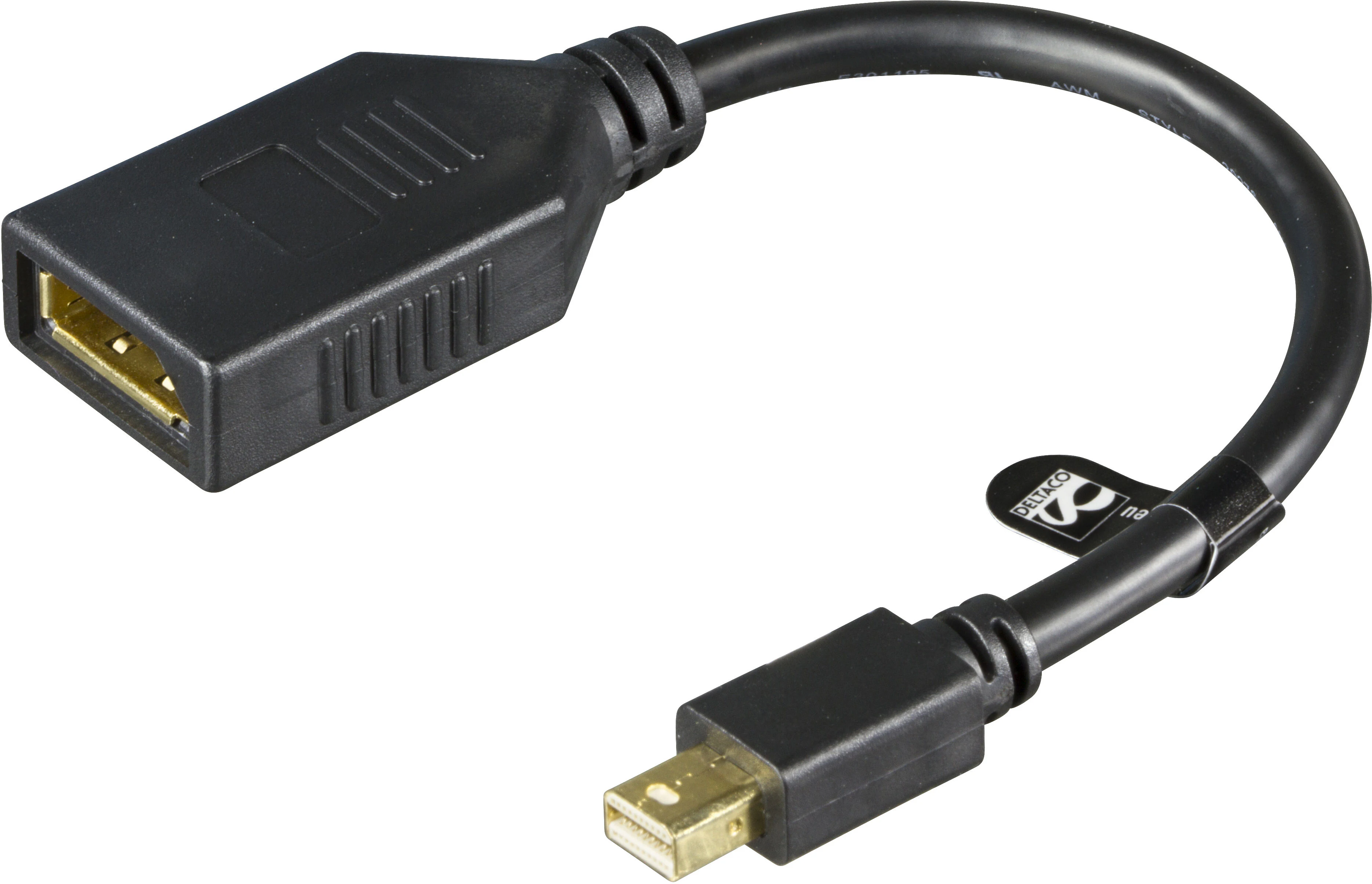 Mini DisplayPort till DisplayPort-adapter Ultra HD 0,2m