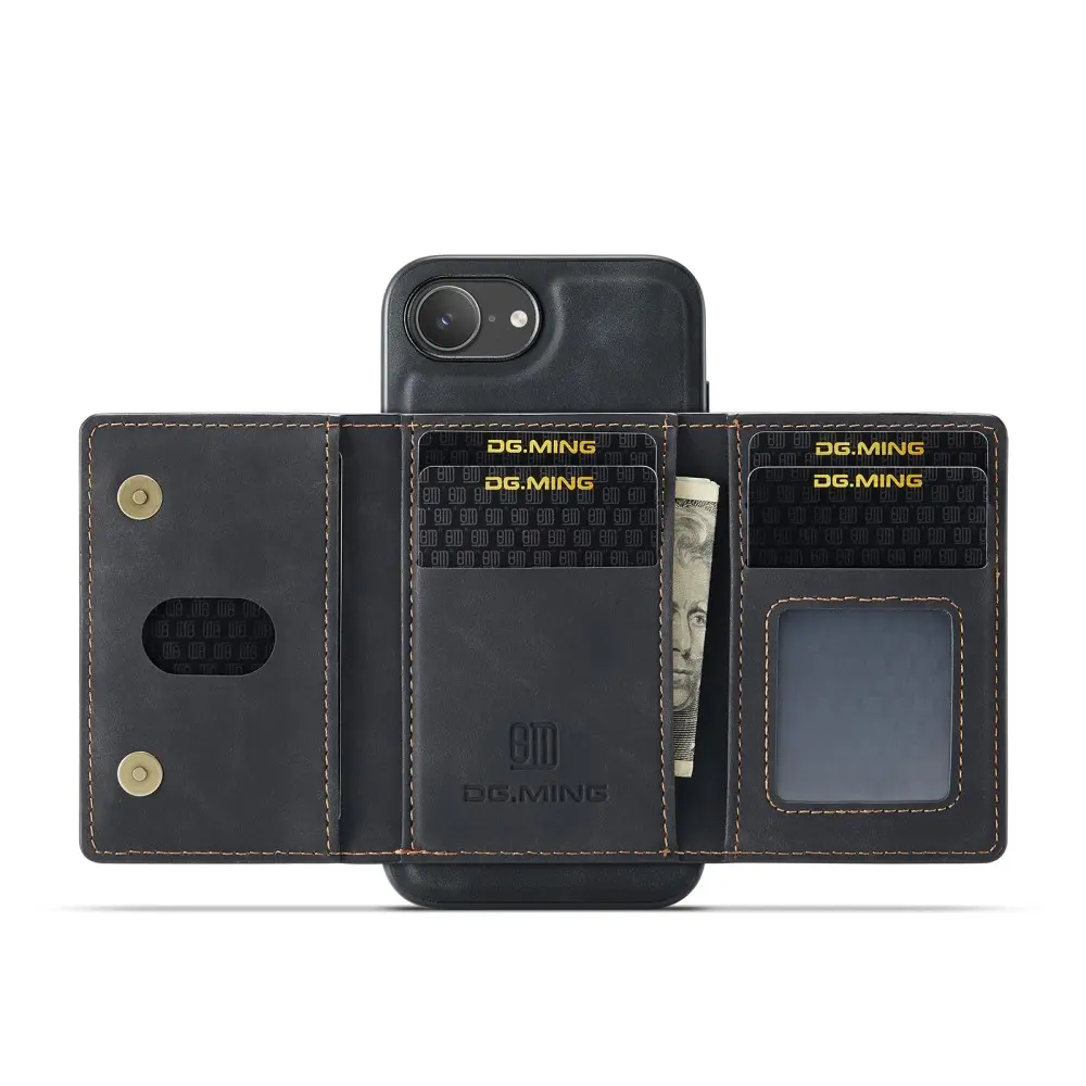 Magnetic Card Slot Case iPhone 16e Svart