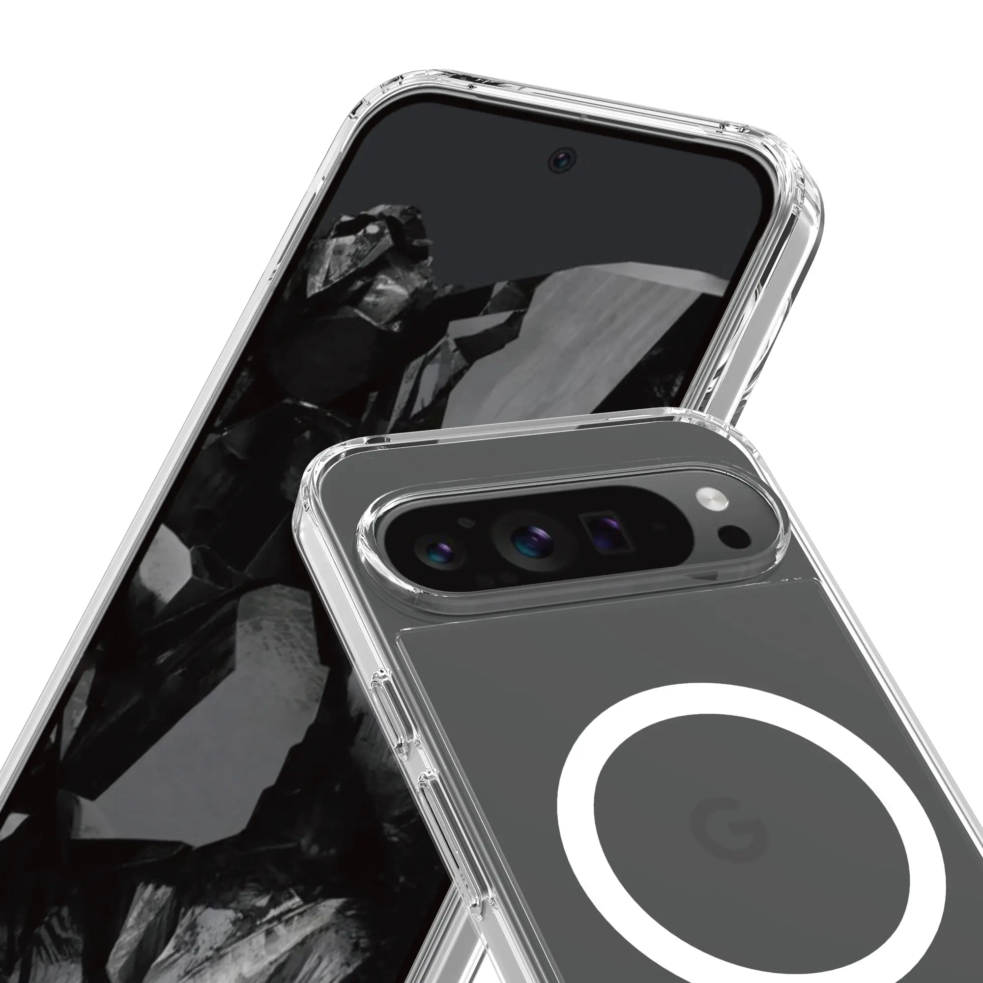 Hybridskal MagSafe Google Pixel 9 Pro XL Genomskinlig
