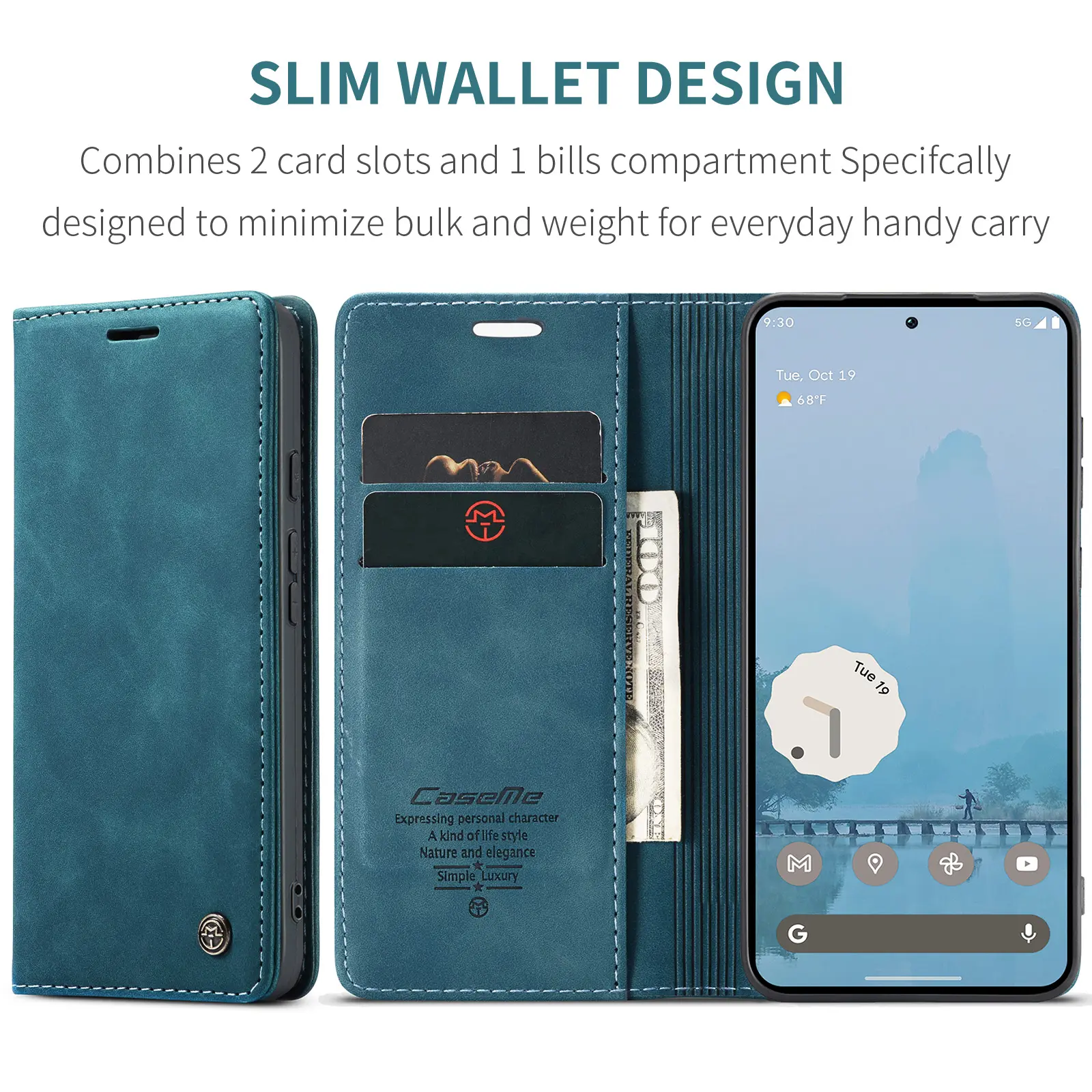 Slim Plånboksfodral Google Pixel 10a Blå