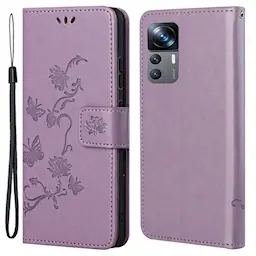 Xiaomi 12T/12T Pro Mobiletui med sommerfugler, Lilla