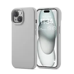 iPhone 15 Magnetisk silikonecover, Beige