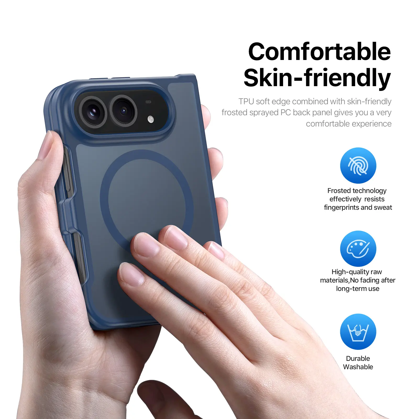 Yind Magnetiskt Skal iPhone Duo Dark Blue
