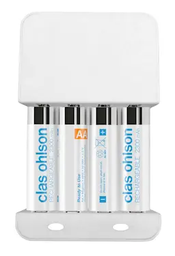 Batterioplader med 4 stk. AA/HR6-batterier
