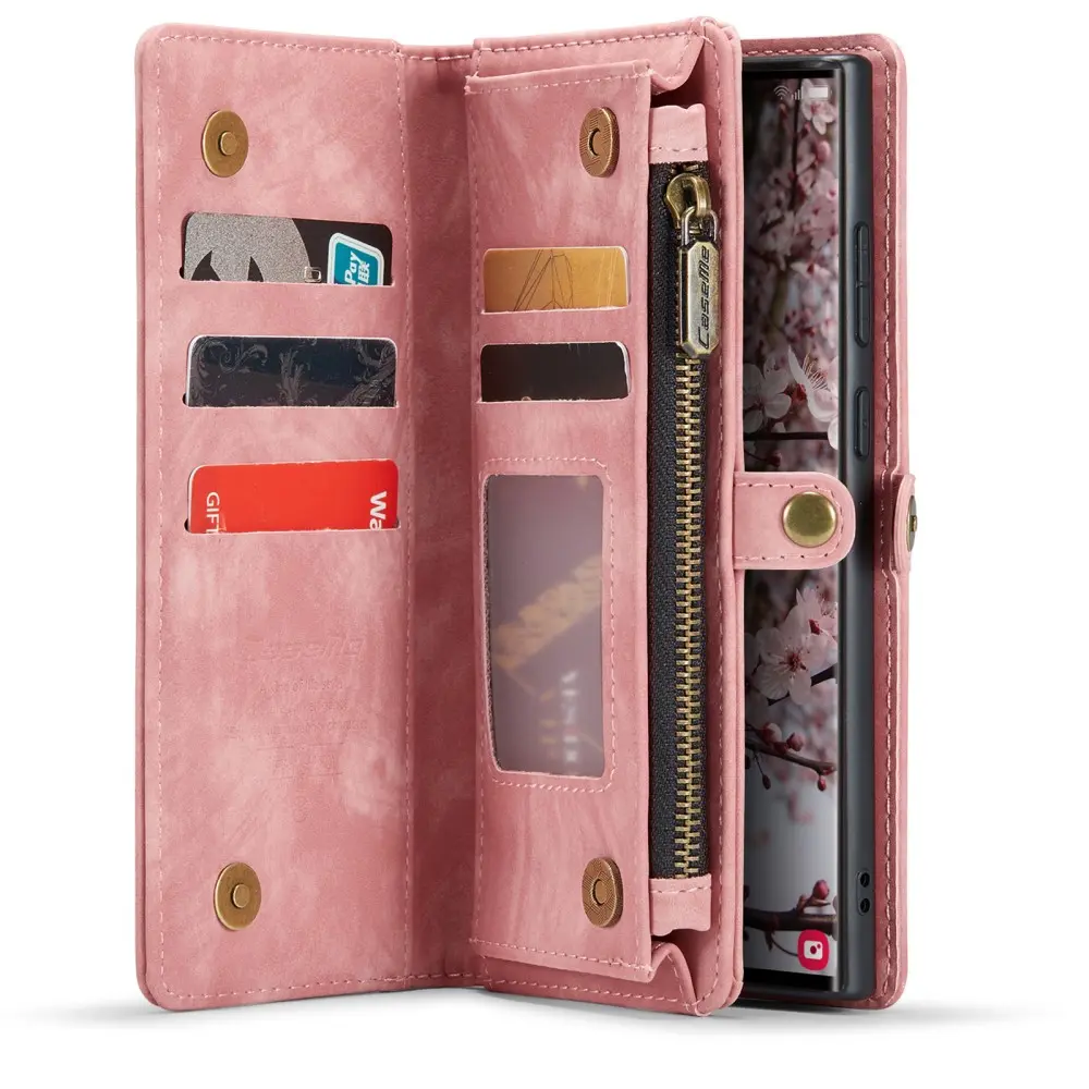 Multi-slot Plånboksfodral Samsung Galaxy S24 Ultra Rosa
