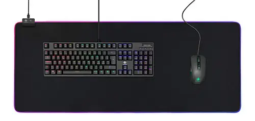 RGB Gaming Musemåtte med 13 lyseffekter 90 x 36 cm, Sort