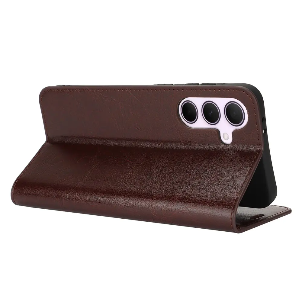 Mobilfodral Äkta Läder Samsung Galaxy A56 Mörkbrun