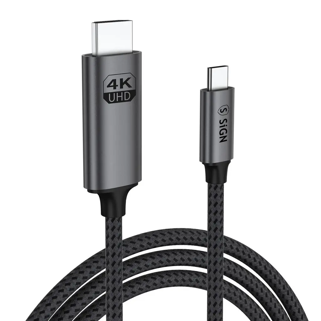 USB-C till HDMI 4k 60 Hz kabel 2m Svart