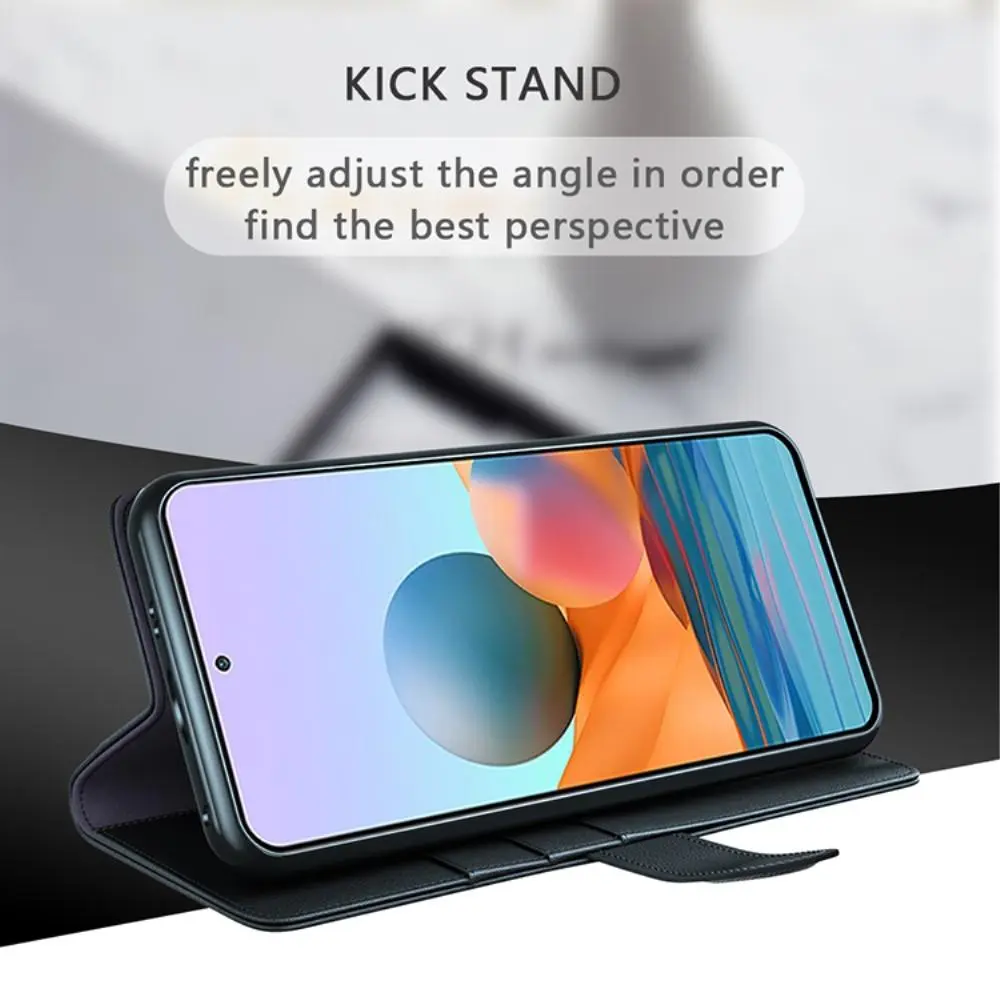 Äkta Läderfodral Xiaomi Redmi Note 10 Pro Svart