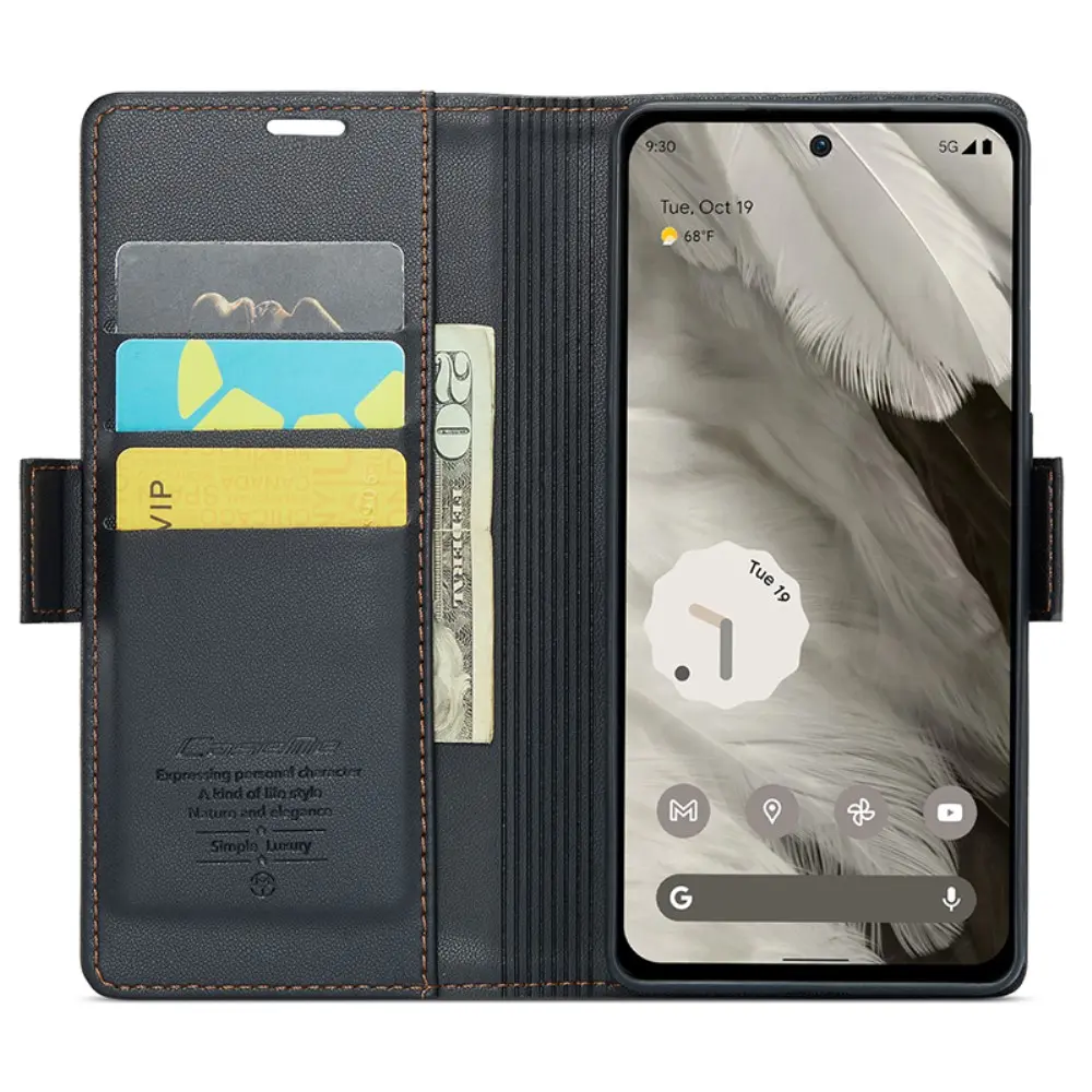Slim Plånboksfodral RFID-skydd Google Pixel 8 Svart