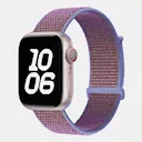 Apple Watch Series 12 43mm nylonrem med velcrolukning, Lilla