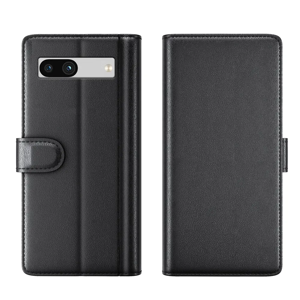 Äkta Läderfodral Google Pixel 7a Svart