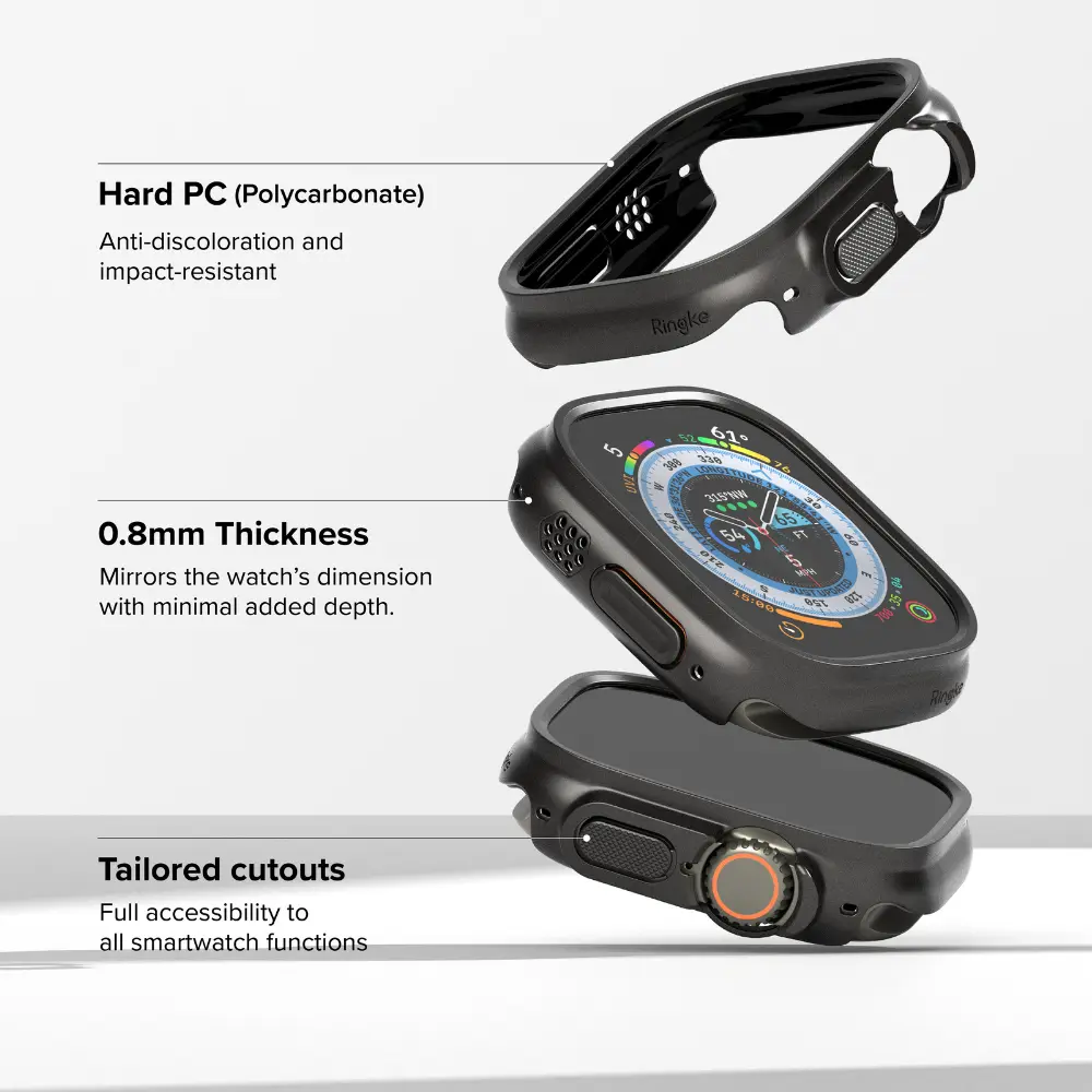 Slim Case (2-pack) Apple Watch Ultra 49mm 3rd Gen Titanium Black & Clear