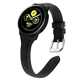 Samsung Galaxy Watch 5 40mm Kapea aitoa nahkaa oleva ranneke, Musta