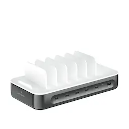 Laddningsstation 5x USB-C + 1x USB-A 100W, Svart
