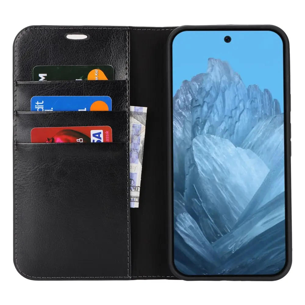 Mobilfodral Äkta Läder Google Pixel 9 Svart